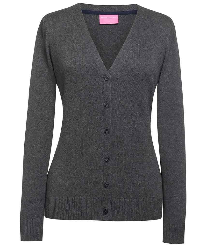 Brook Taverner Ladies Augusta V Neck Cardigan in Charcoal by Brook Taverner — Custom branded clothing by Print Press, featuring premium embroidery produced in our specialist print lab in the UK.