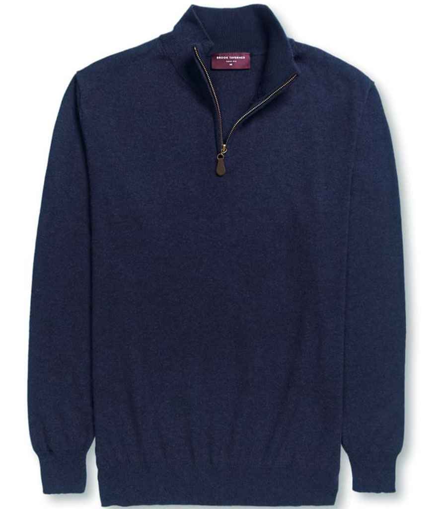 Brook Taverner Dallas Zip Neck Sweater in by Brook Taverner — Custom branded clothing by Print Press, featuring premium embroidery produced in our specialist print lab in the UK.