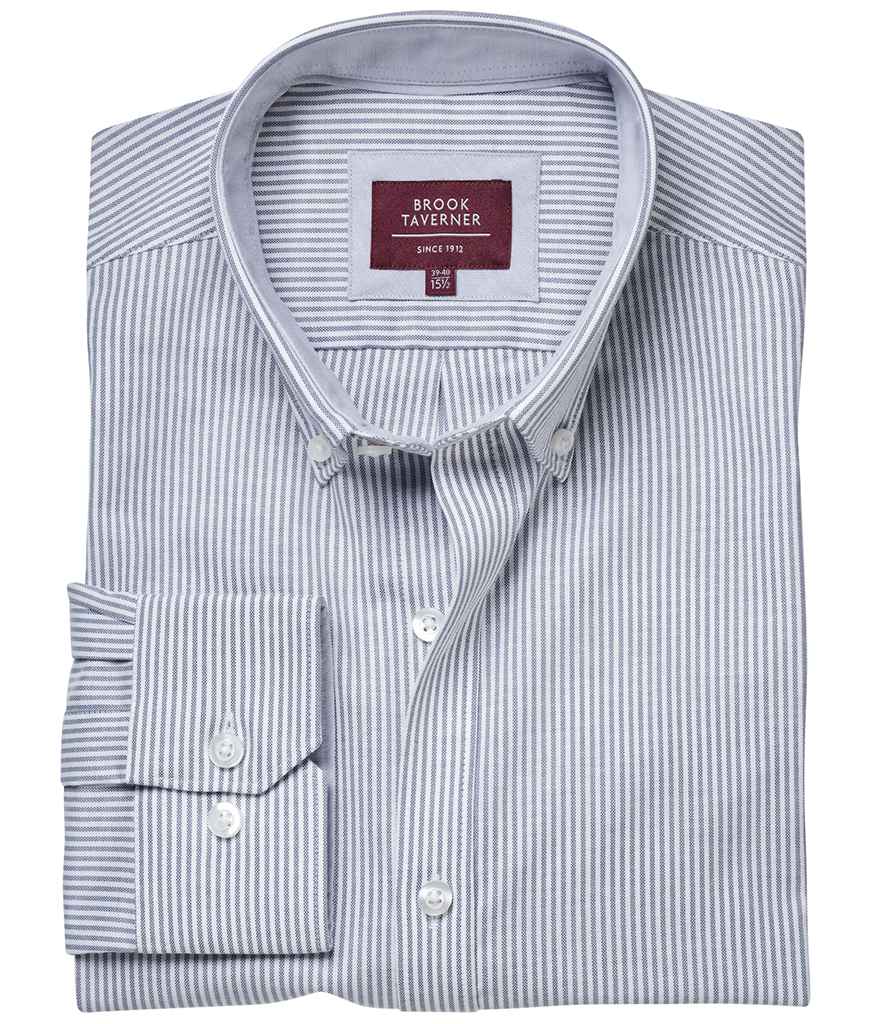 Brook Taverner Lawrence Long Shirt Stretch Oxford Shirt in by Brook Taverner — Custom branded clothing by Print Press, featuring premium embroidery produced in our specialist print lab in the UK.