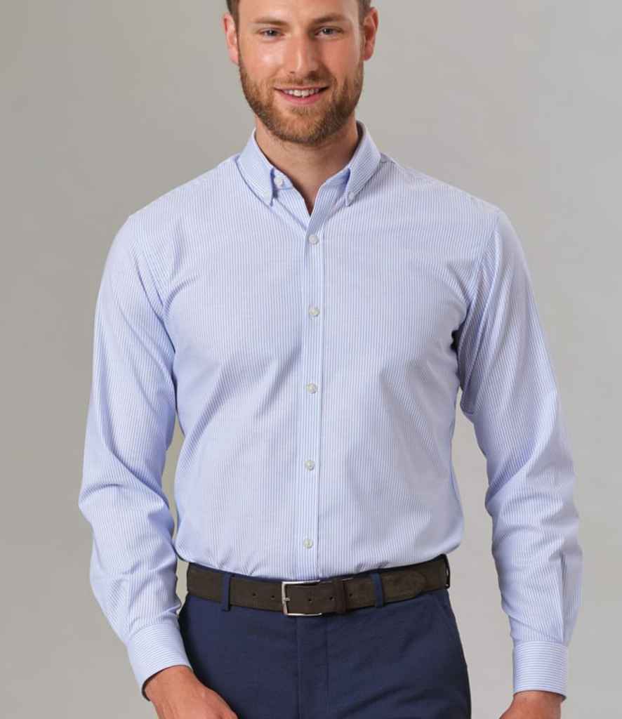 Brook Taverner Lawrence Long Shirt Stretch Oxford Shirt in by Brook Taverner — Custom branded clothing by Print Press, featuring premium embroidery produced in our specialist print lab in the UK.