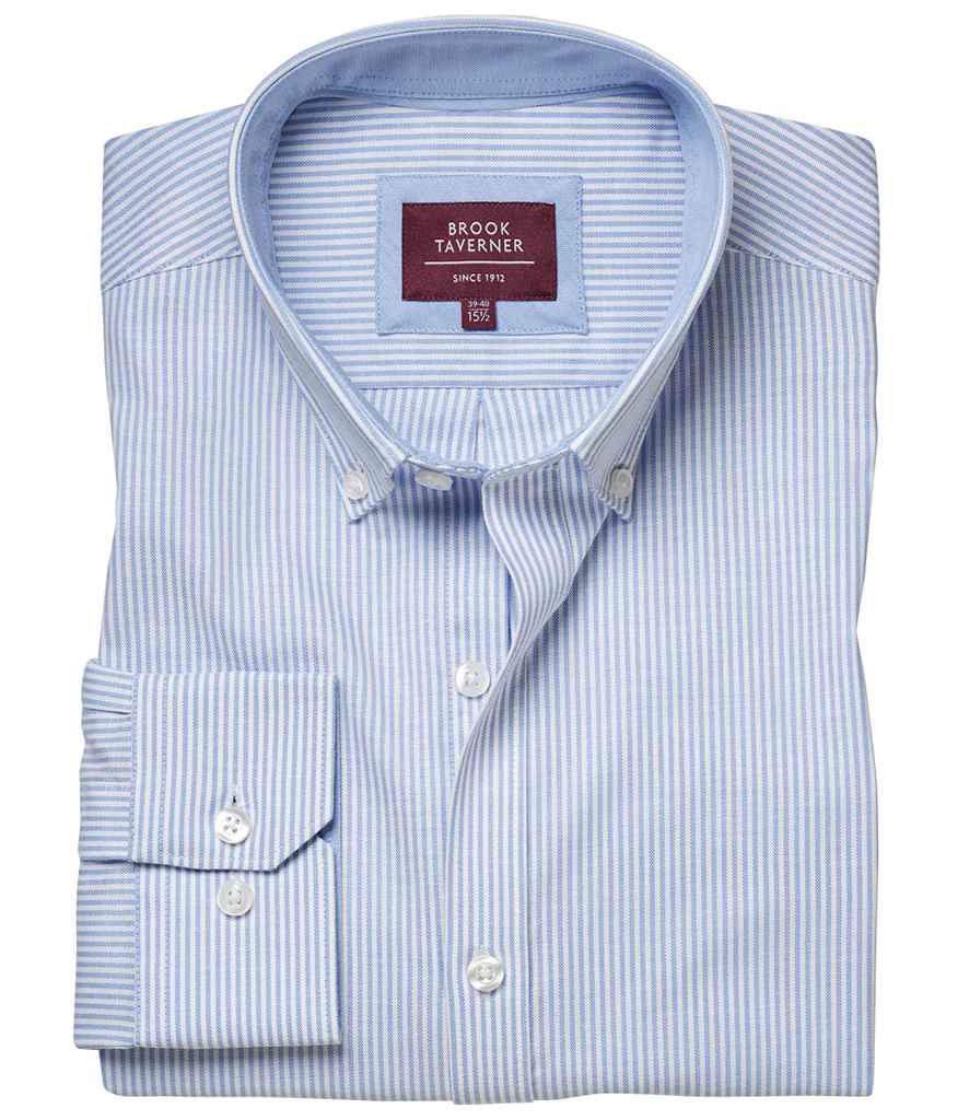 Brook Taverner Lawrence Long Shirt Stretch Oxford Shirt in by Brook Taverner — Custom branded clothing by Print Press, featuring premium embroidery produced in our specialist print lab in the UK.