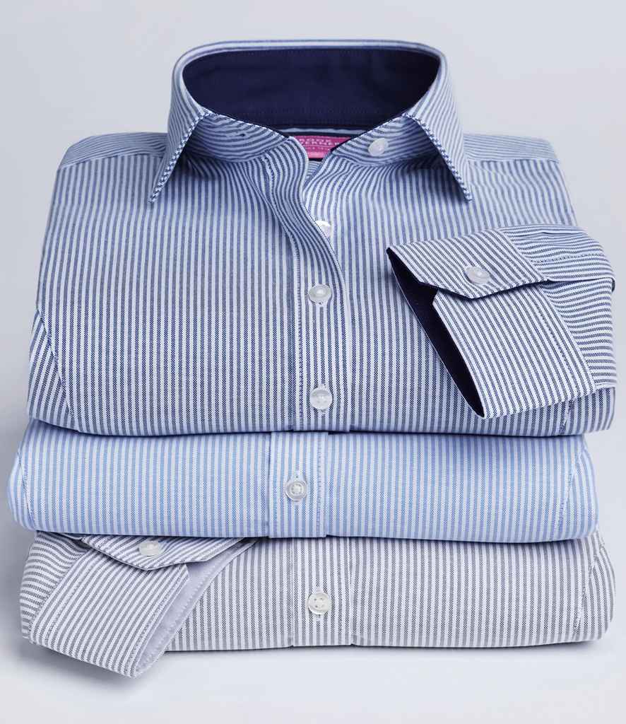 Brook Taverner Ladies Mirabel Long Sleeve Stretch Oxford Shirt in by Brook Taverner — Custom branded clothing by Print Press, featuring premium embroidery produced in our specialist print lab in the UK.