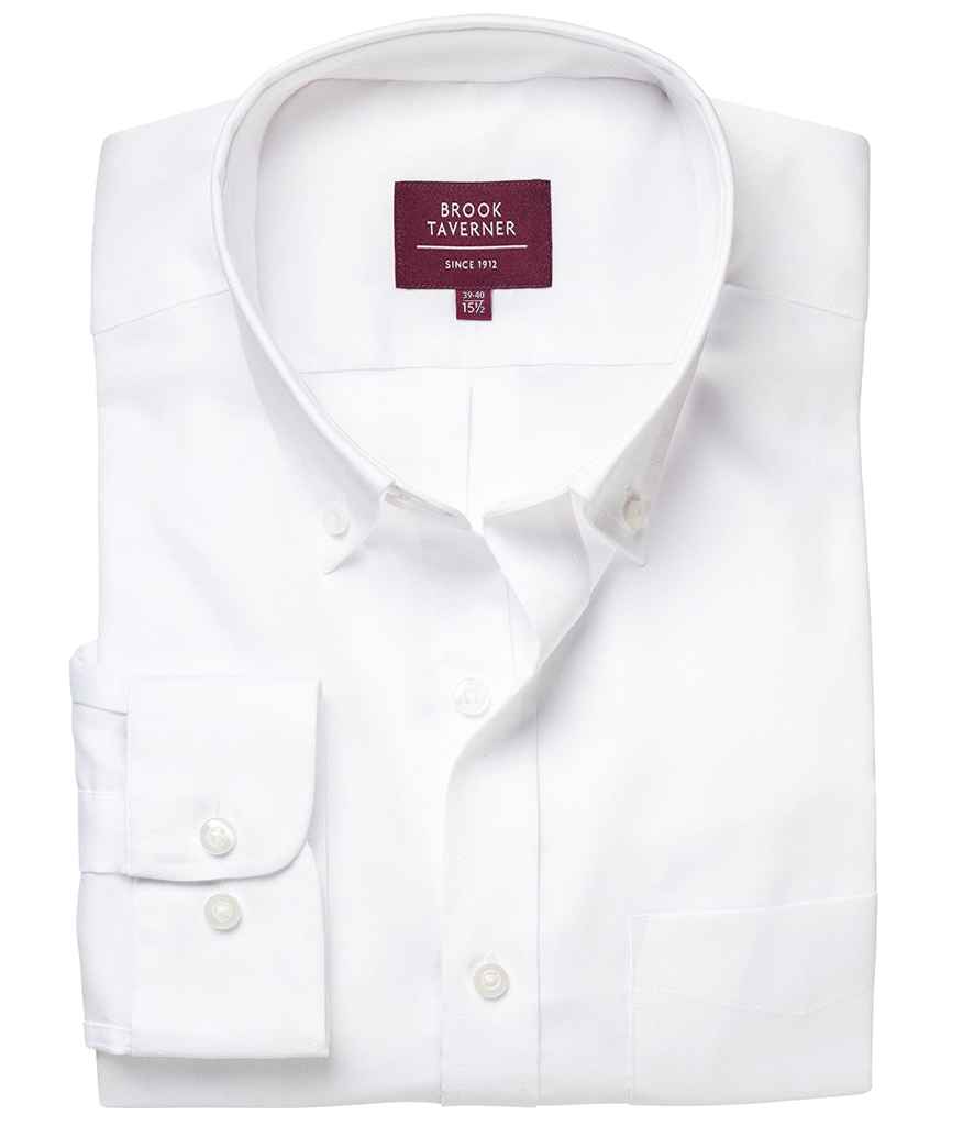 Brook Taverner Whistler Long Sleeve Oxford Shirt in by Brook Taverner — Custom branded clothing by Print Press, featuring premium embroidery produced in our specialist print lab in the UK.