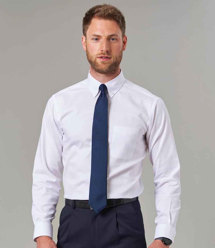 Brook Taverner Whistler Long Sleeve Oxford Shirt in White by Brook Taverner — Custom branded clothing by Print Press, featuring premium embroidery produced in our specialist print lab in the UK.