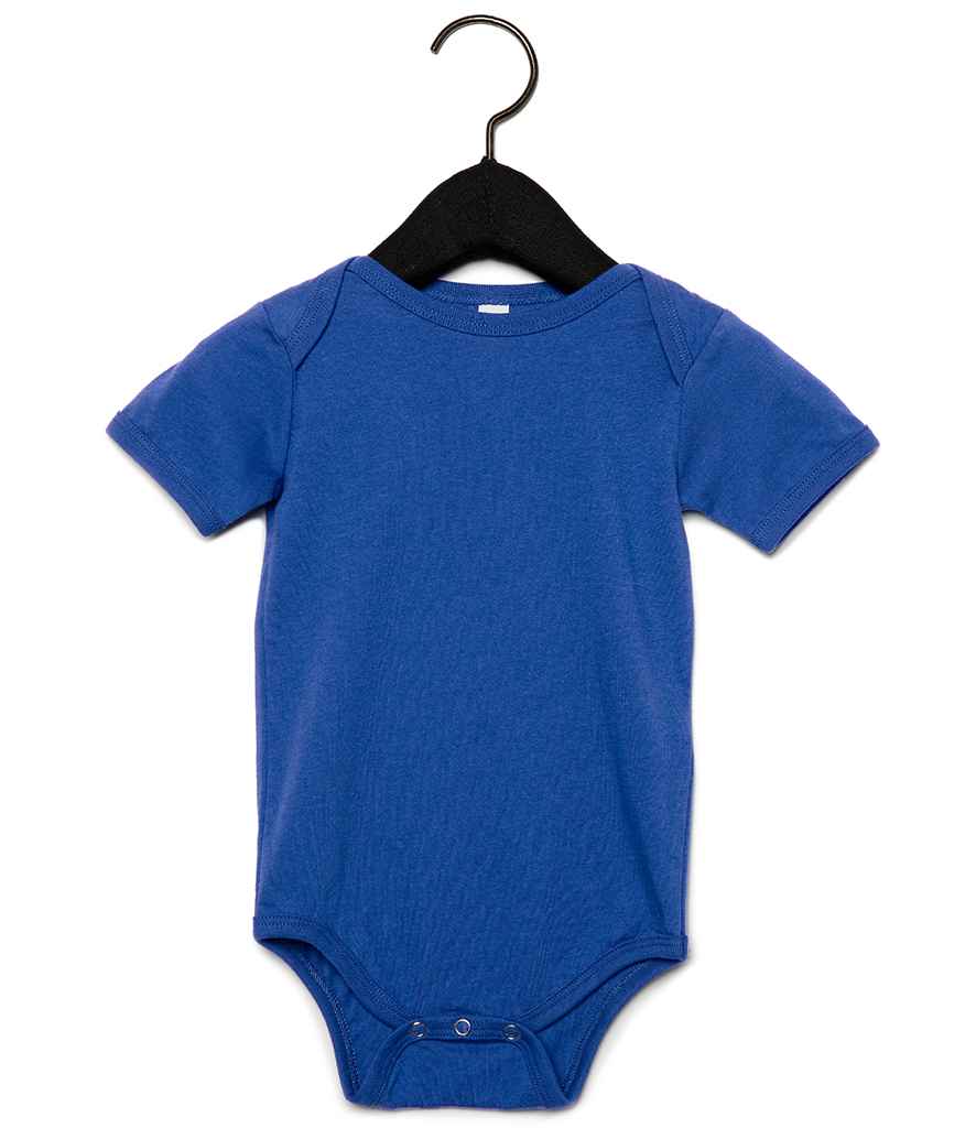 Bella Baby Jersey Short Sleeve Bodysuit in True Royal by Bella+Canvas — Custom branded clothing by Print Press, featuring premium embroidery produced in our specialist print lab in the UK.