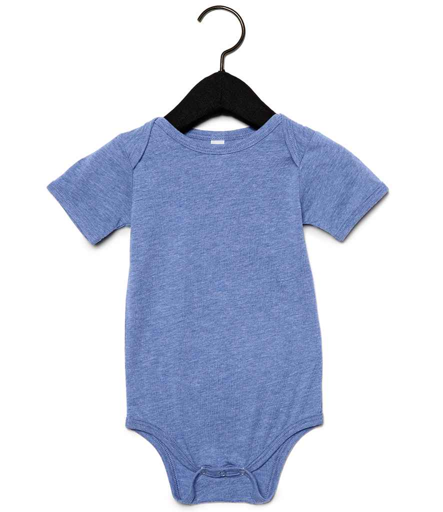 Bella Baby Tri-Blend Short Sleeve Bodysuit in by Bella+Canvas — Custom branded clothing by Print Press, featuring premium embroidery produced in our specialist print lab in the UK.