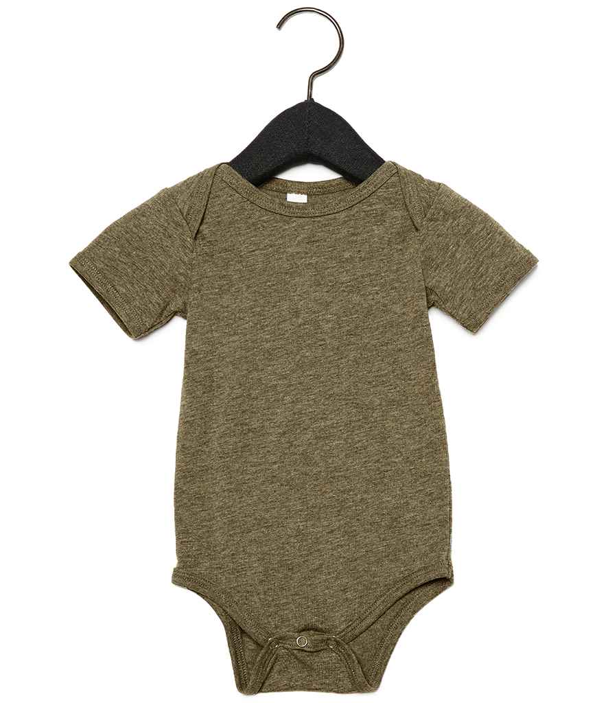 Bella Baby Tri-Blend Short Sleeve Bodysuit in by Bella+Canvas — Custom branded clothing by Print Press, featuring premium embroidery produced in our specialist print lab in the UK.