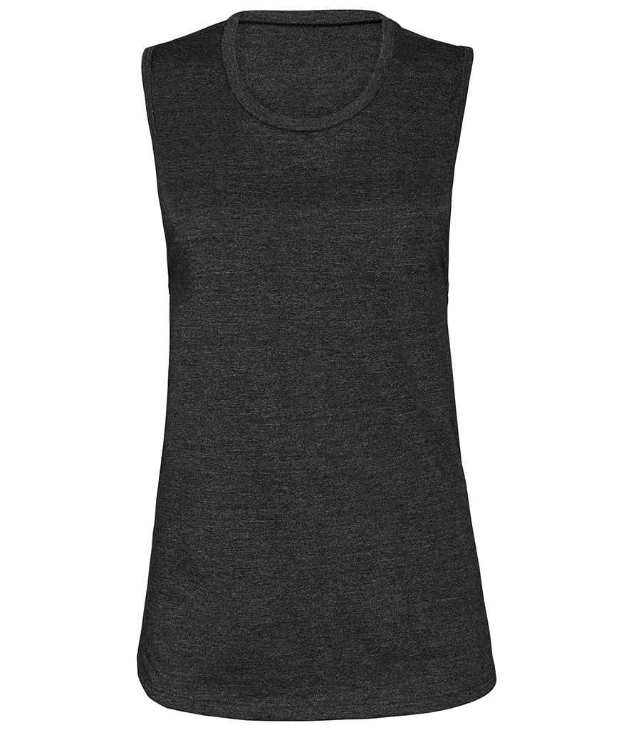 Bella Ladies Muscle Jersey Tank Top in Dark Grey Heather by Bella+Canvas — Custom branded clothing by Print Press, featuring premium embroidery produced in our specialist print lab in the UK.