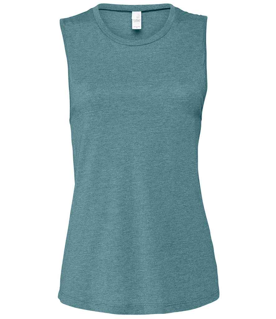 Bella Ladies Muscle Jersey Tank Top in Heather Deep Teal by Bella+Canvas — Custom branded clothing by Print Press, featuring premium embroidery produced in our specialist print lab in the UK.