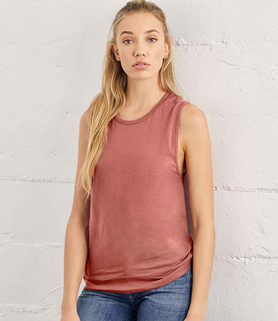 Bella Ladies Muscle Jersey Tank Top in Mauve by Bella+Canvas — Custom branded clothing by Print Press, featuring premium embroidery produced in our specialist print lab in the UK.