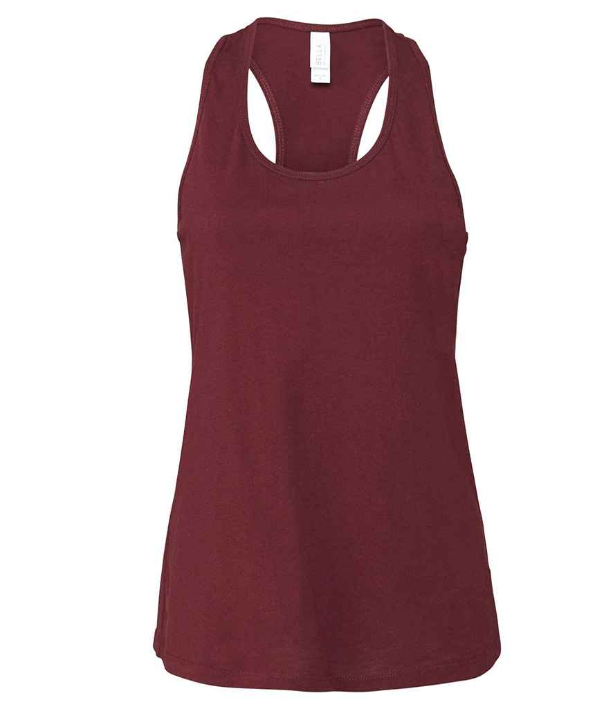 Bella Ladies Jersey Racer Back Tank Top in Maroon by Bella+Canvas — Custom branded clothing by Print Press, featuring premium embroidery produced in our specialist print lab in the UK.