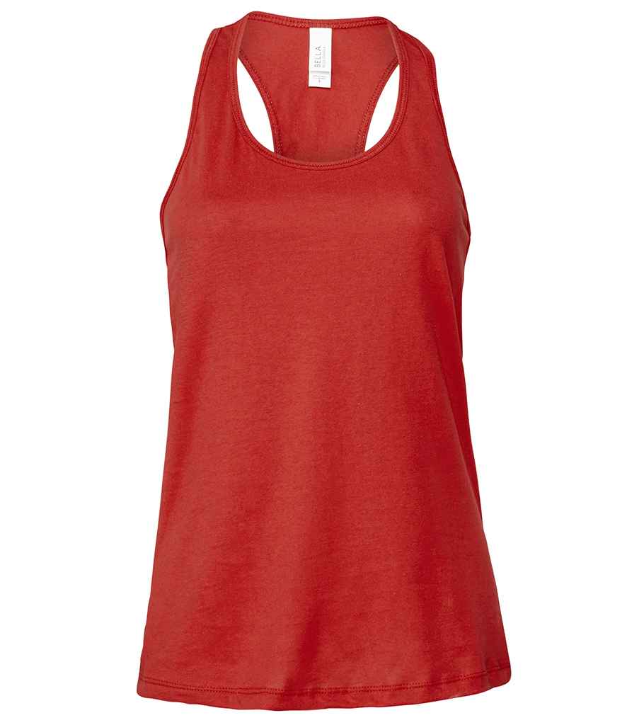 Bella Ladies Jersey Racer Back Tank Top in Red by Bella+Canvas — Custom branded clothing by Print Press, featuring premium embroidery produced in our specialist print lab in the UK.