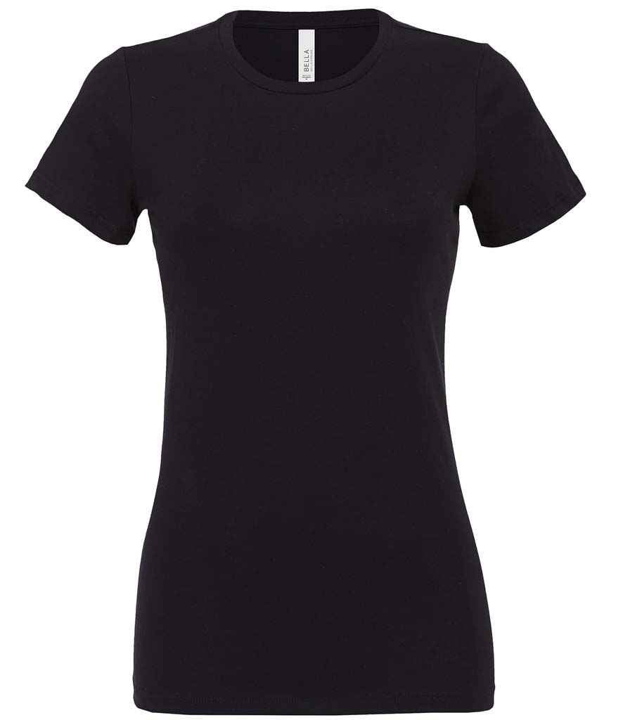 Bella Ladies Relaxed Jersey T-Shirt in Black by Bella+Canvas — Custom branded clothing by Print Press, featuring premium embroidery produced in our specialist print lab in the UK.
