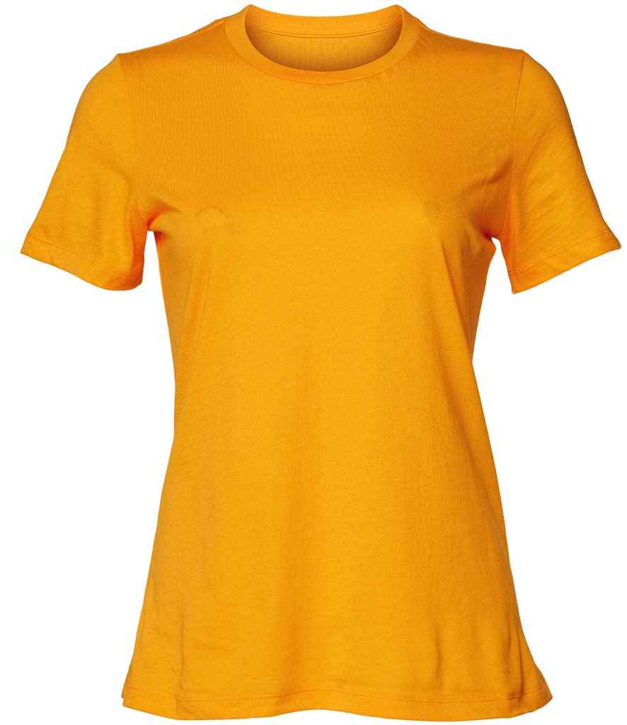 Bella Ladies Relaxed Jersey T-Shirt in Gold by Bella+Canvas — Custom branded clothing by Print Press, featuring premium embroidery produced in our specialist print lab in the UK.