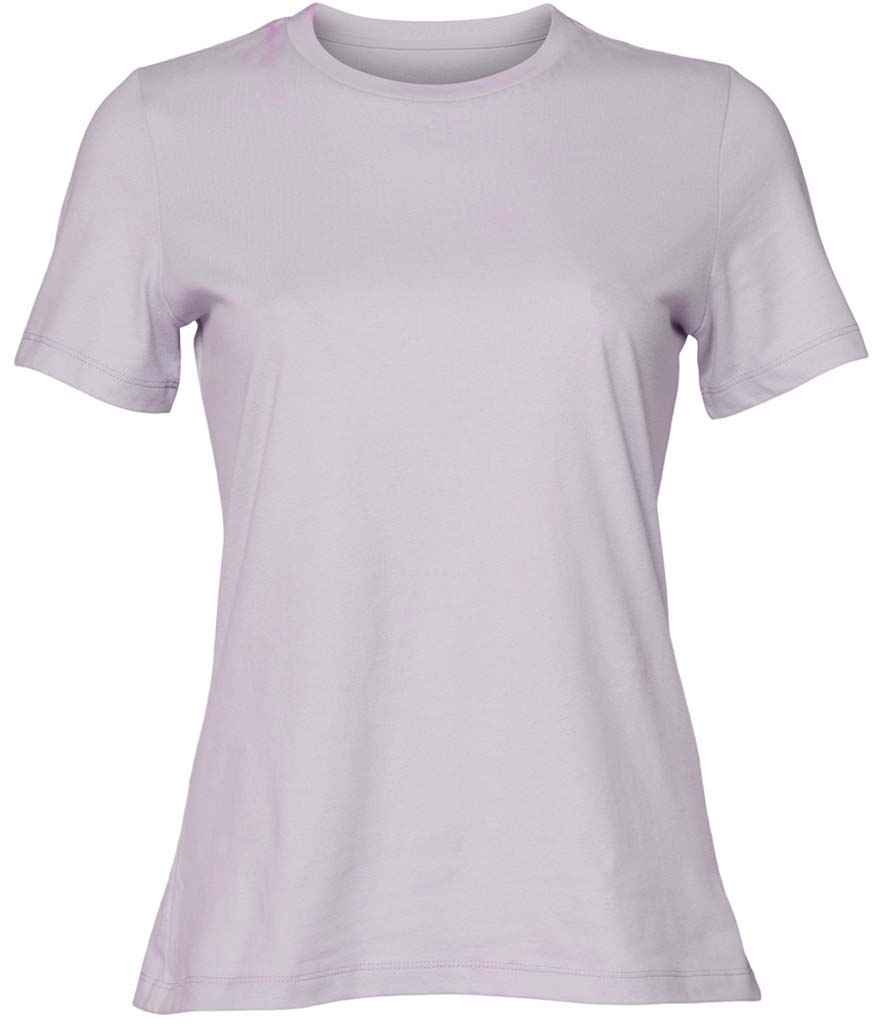 Bella Ladies Relaxed Jersey T-Shirt in Lavender Dust by Bella+Canvas — Custom branded clothing by Print Press, featuring premium embroidery produced in our specialist print lab in the UK.