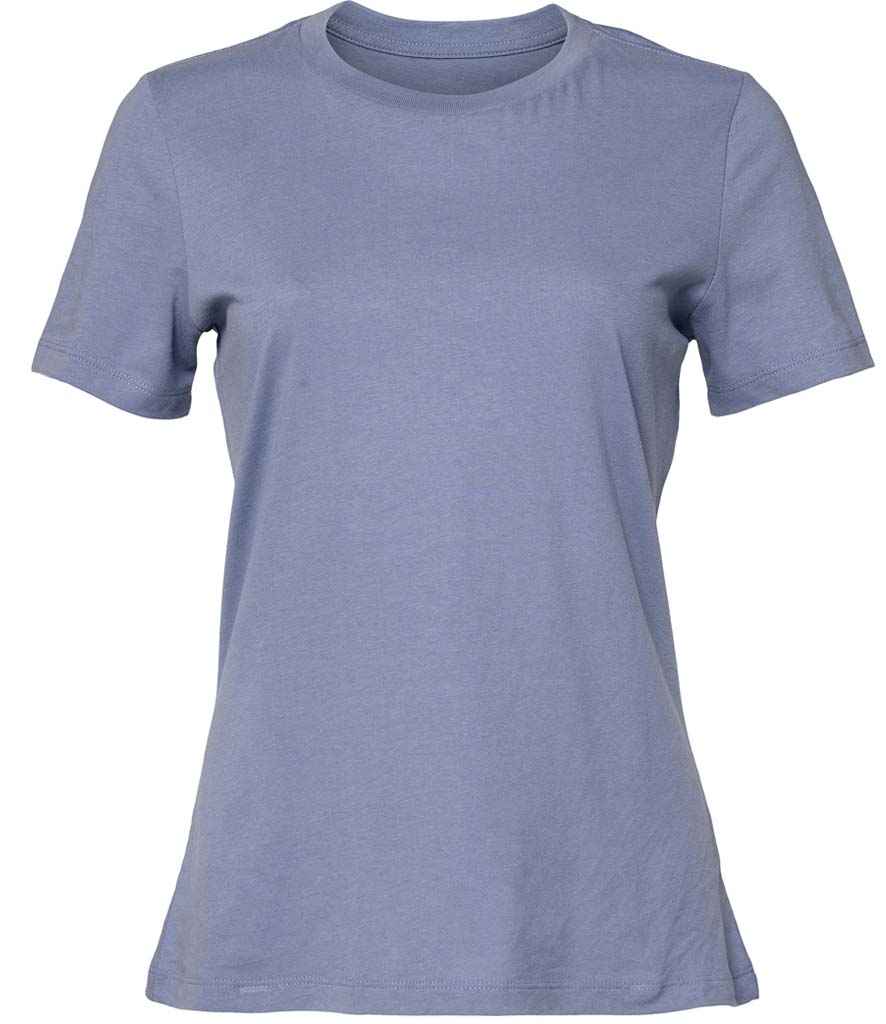 Bella Ladies Relaxed Jersey T-Shirt in Lavender Blue by Bella+Canvas — Custom branded clothing by Print Press, featuring premium embroidery produced in our specialist print lab in the UK.
