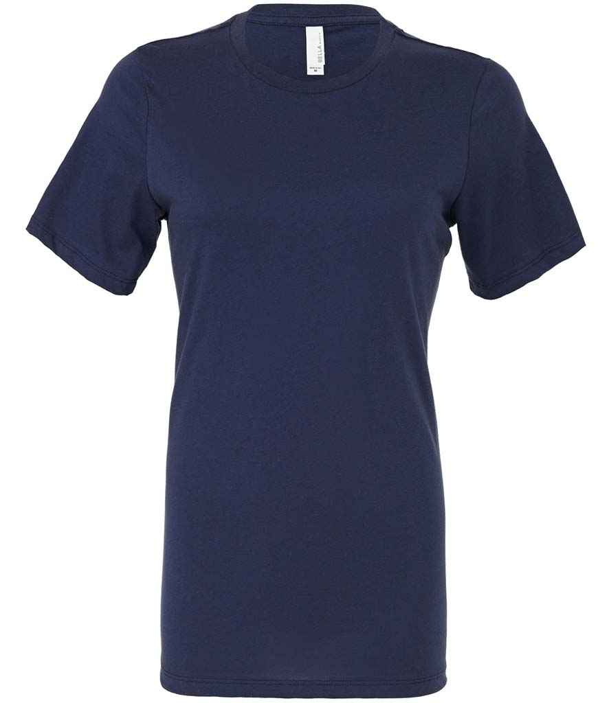 Bella Ladies Relaxed Jersey T-Shirt in Navy by Bella+Canvas — Custom branded clothing by Print Press, featuring premium embroidery produced in our specialist print lab in the UK.