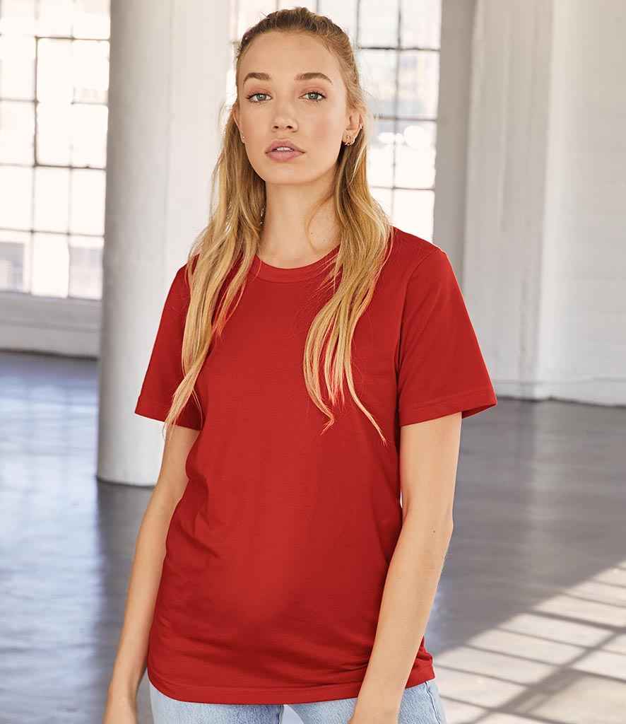 Bella Ladies Relaxed Jersey T-Shirt in Red by Bella+Canvas — Custom branded clothing by Print Press, featuring premium embroidery produced in our specialist print lab in the UK.
