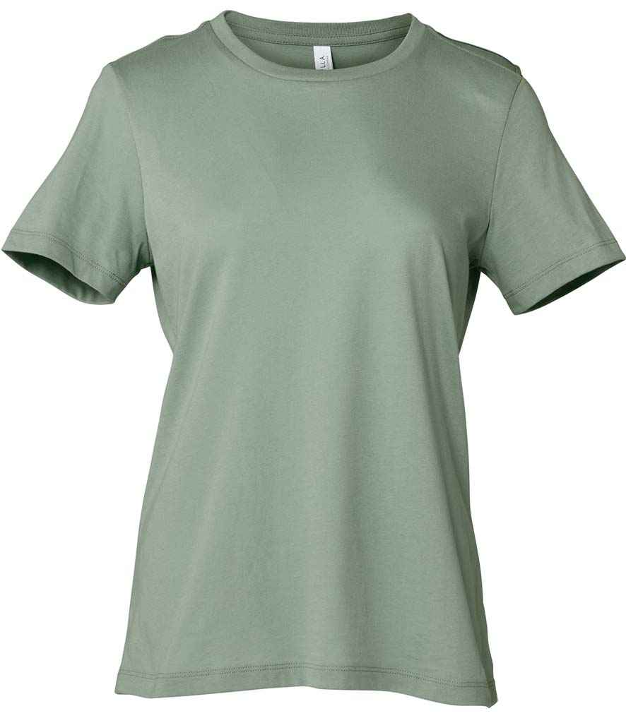 Bella Ladies Relaxed Jersey T-Shirt in Sage Green by Bella+Canvas — Custom branded clothing by Print Press, featuring premium embroidery produced in our specialist print lab in the UK.