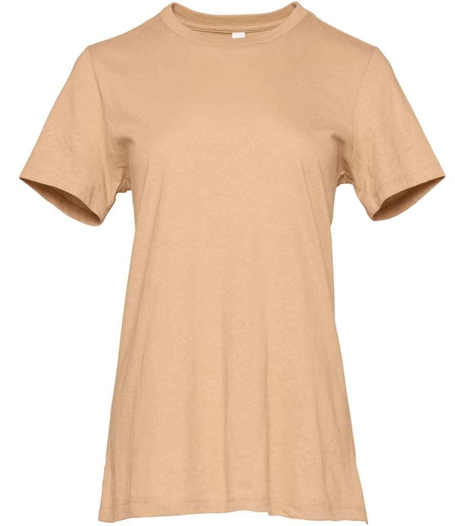 Bella Ladies Relaxed Jersey T-Shirt in Sand Dune by Bella+Canvas — Custom branded clothing by Print Press, featuring premium embroidery produced in our specialist print lab in the UK.