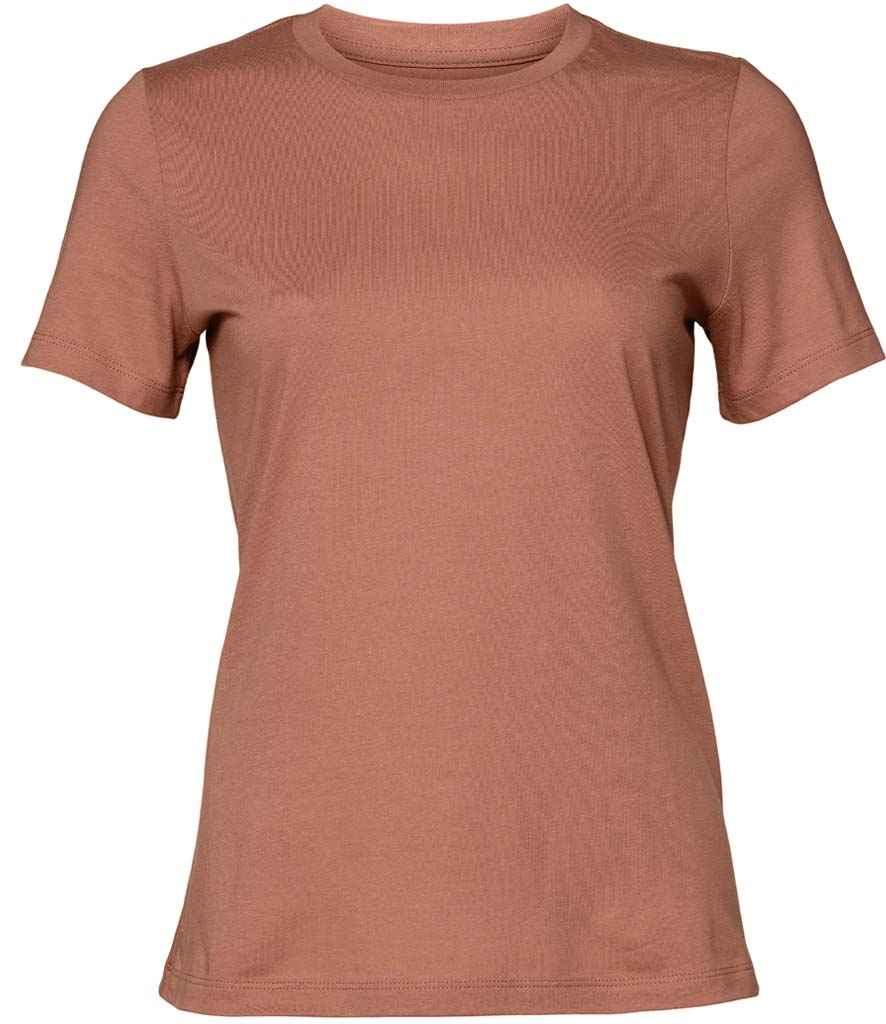 Bella Ladies Relaxed Jersey T-Shirt in Terracotta by Bella+Canvas — Custom branded clothing by Print Press, featuring premium embroidery produced in our specialist print lab in the UK.