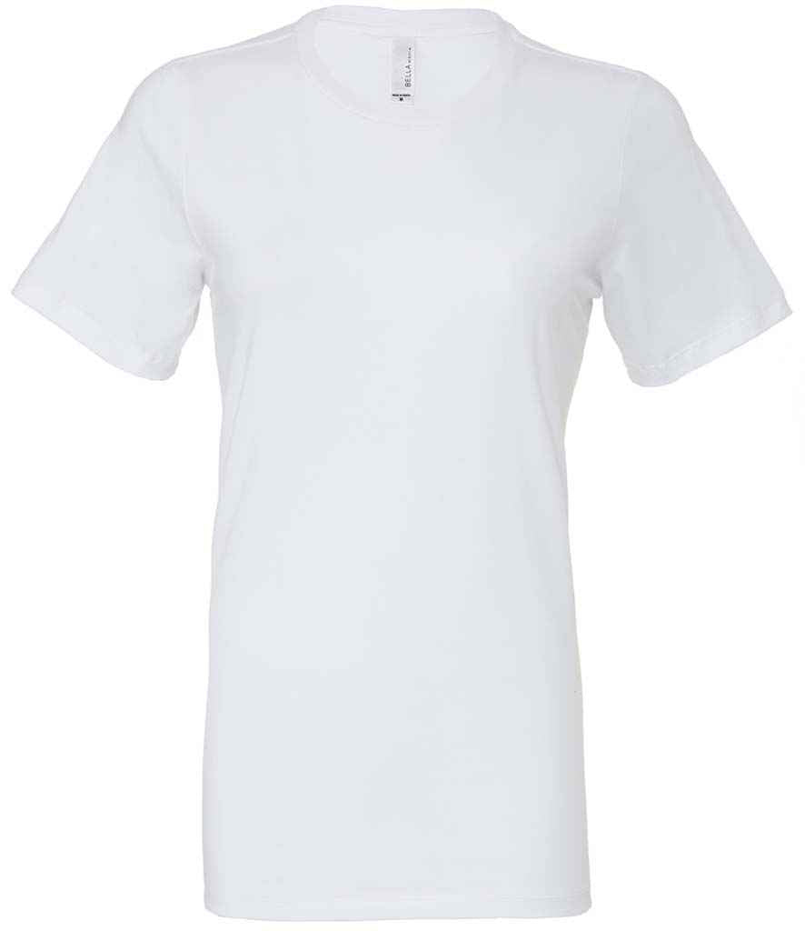 Bella Ladies Relaxed Jersey T-Shirt in White by Bella+Canvas — Custom branded clothing by Print Press, featuring premium embroidery produced in our specialist print lab in the UK.