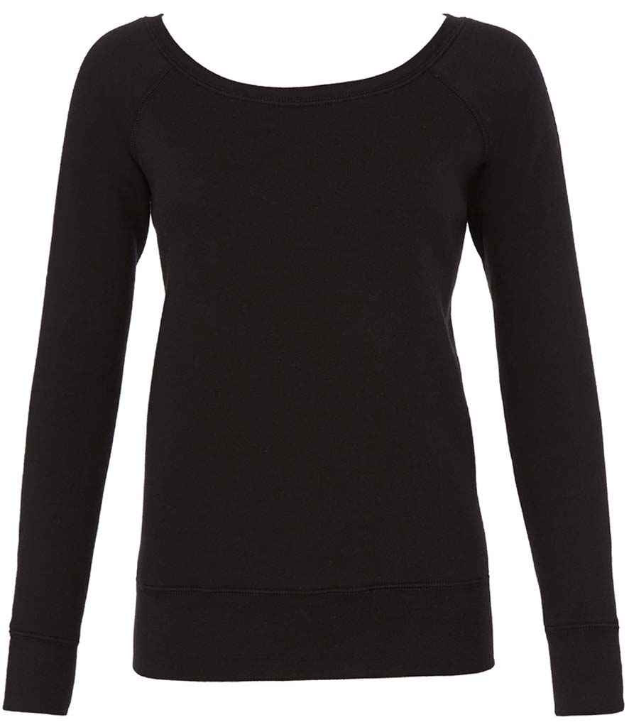 Bella Ladies Tri-Blend Sponge Fleece Wide Neck Sweatshirt in Black New by Bella+Canvas — Custom branded clothing by Print Press, featuring premium embroidery produced in our specialist print lab in the UK.