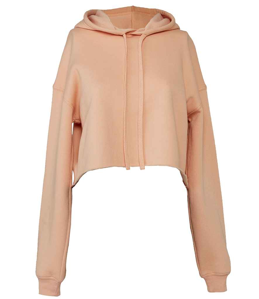 Bella Ladies Cropped Hoodie in Peach by Bella+Canvas — Custom branded clothing by Print Press, featuring premium embroidery produced in our specialist print lab in the UK.