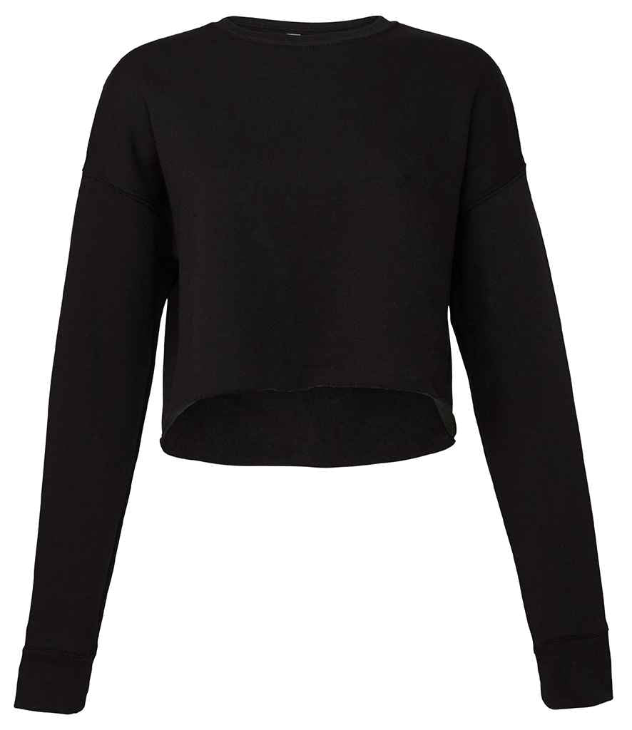 Bella Ladies Cropped Sweatshirt in Black by Bella+Canvas — Custom branded clothing by Print Press, featuring premium embroidery produced in our specialist print lab in the UK.