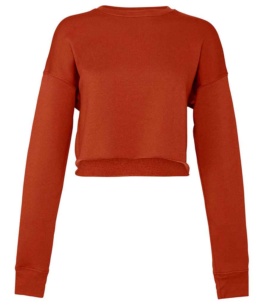 Bella Ladies Cropped Sweatshirt in Brick by Bella+Canvas — Custom branded clothing by Print Press, featuring premium embroidery produced in our specialist print lab in the UK.