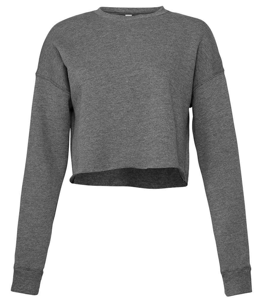 Bella Ladies Cropped Sweatshirt in Deep Heather by Bella+Canvas — Custom branded clothing by Print Press, featuring premium embroidery produced in our specialist print lab in the UK.
