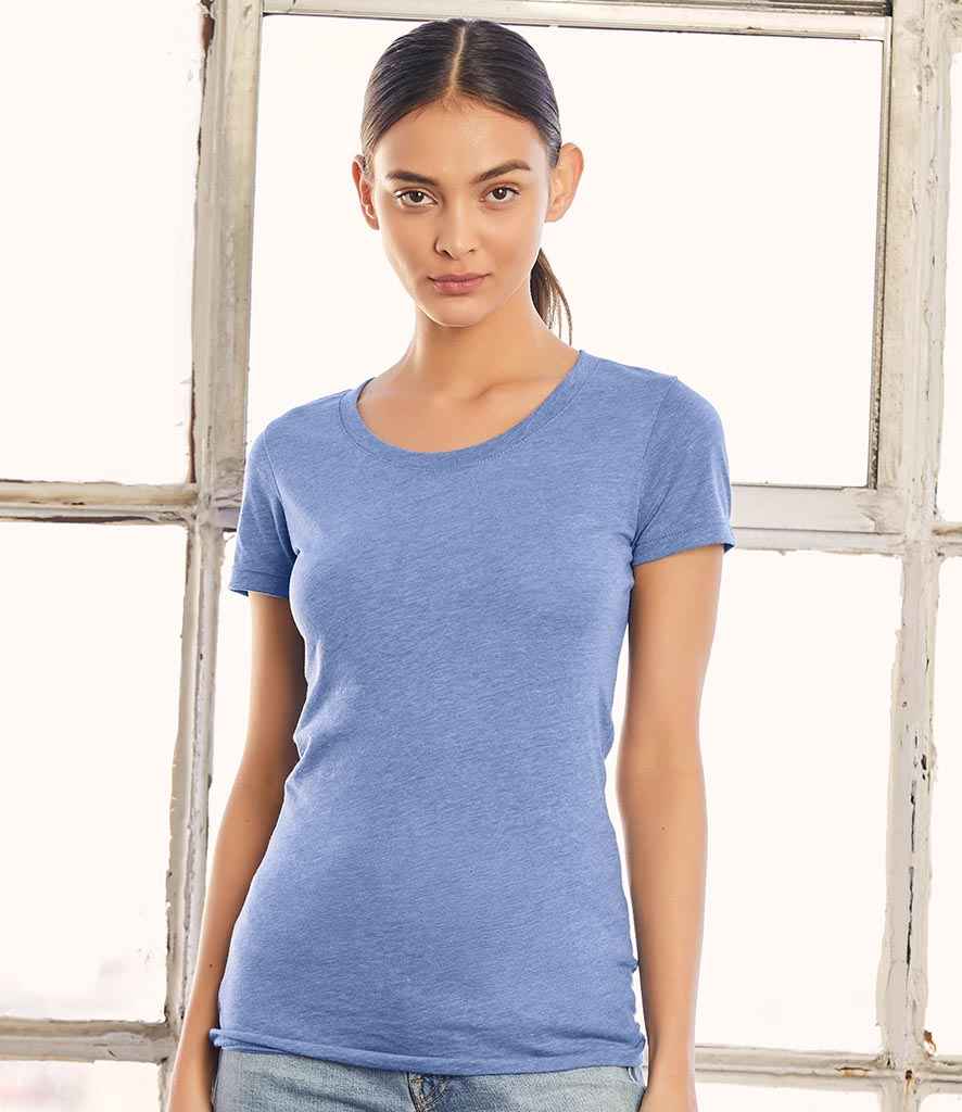 Bella Ladies Tri-Blend T-Shirt in Blue Tri-Blend by Bella+Canvas — Custom branded clothing by Print Press, featuring premium embroidery produced in our specialist print lab in the UK.