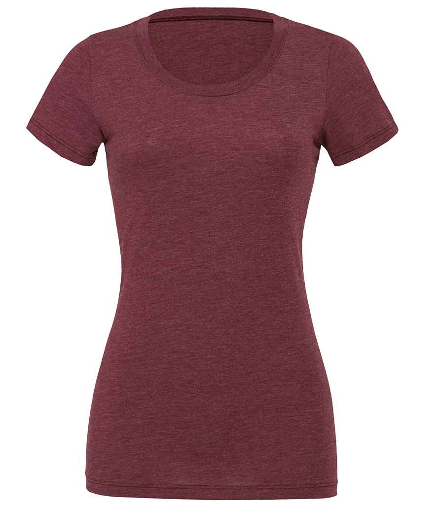 Bella Ladies Tri-Blend T-Shirt in Maroon Tri-Blend by Bella+Canvas — Custom branded clothing by Print Press, featuring premium embroidery produced in our specialist print lab in the UK.