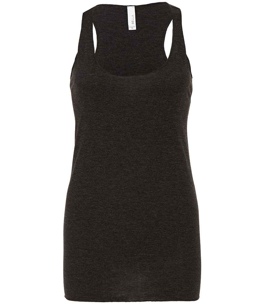 Bella Ladies Tri-Blend Racer Back Tank Top in Charcoal Heather by Bella+Canvas — Custom branded clothing by Print Press, featuring premium embroidery produced in our specialist print lab in the UK.