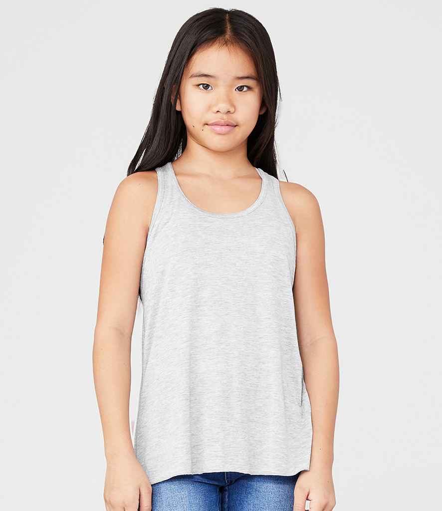 Bella Youths Flowy Racer Back Tank Top in Athletic Heather by Bella+Canvas — Custom branded clothing by Print Press, featuring premium embroidery produced in our specialist print lab in the UK.