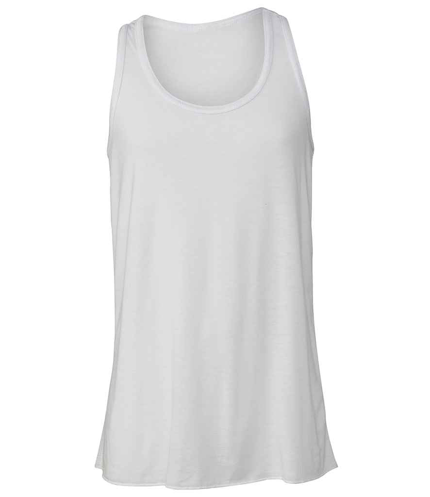 Bella Youths Flowy Racer Back Tank Top in White by Bella+Canvas — Custom branded clothing by Print Press, featuring premium embroidery produced in our specialist print lab in the UK.