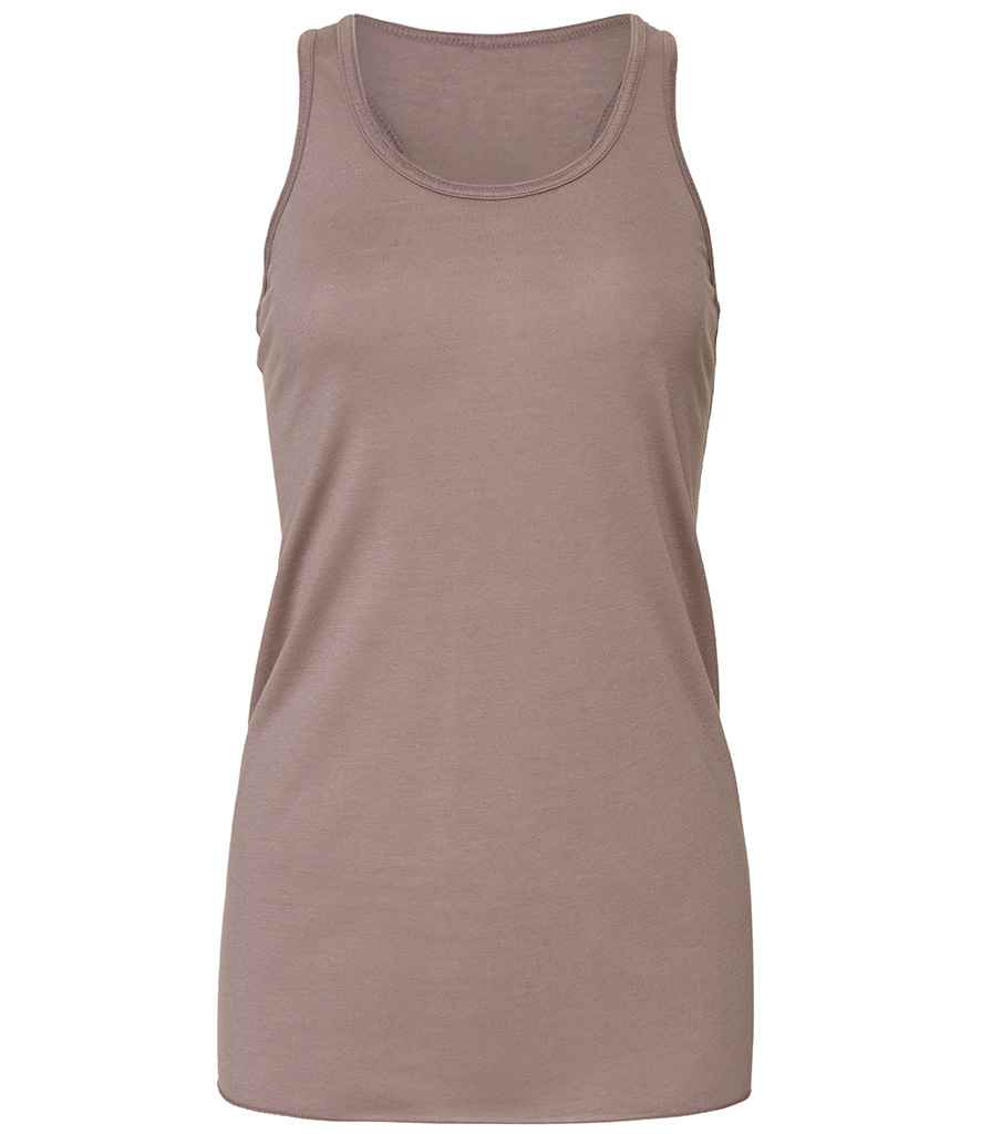 Bella Ladies Flowy Racer Back Tank Top - (2nd Colours) in Pebble Brown by Bella+Canvas — Custom branded clothing by Print Press, featuring premium embroidery produced in our specialist print lab in the UK.