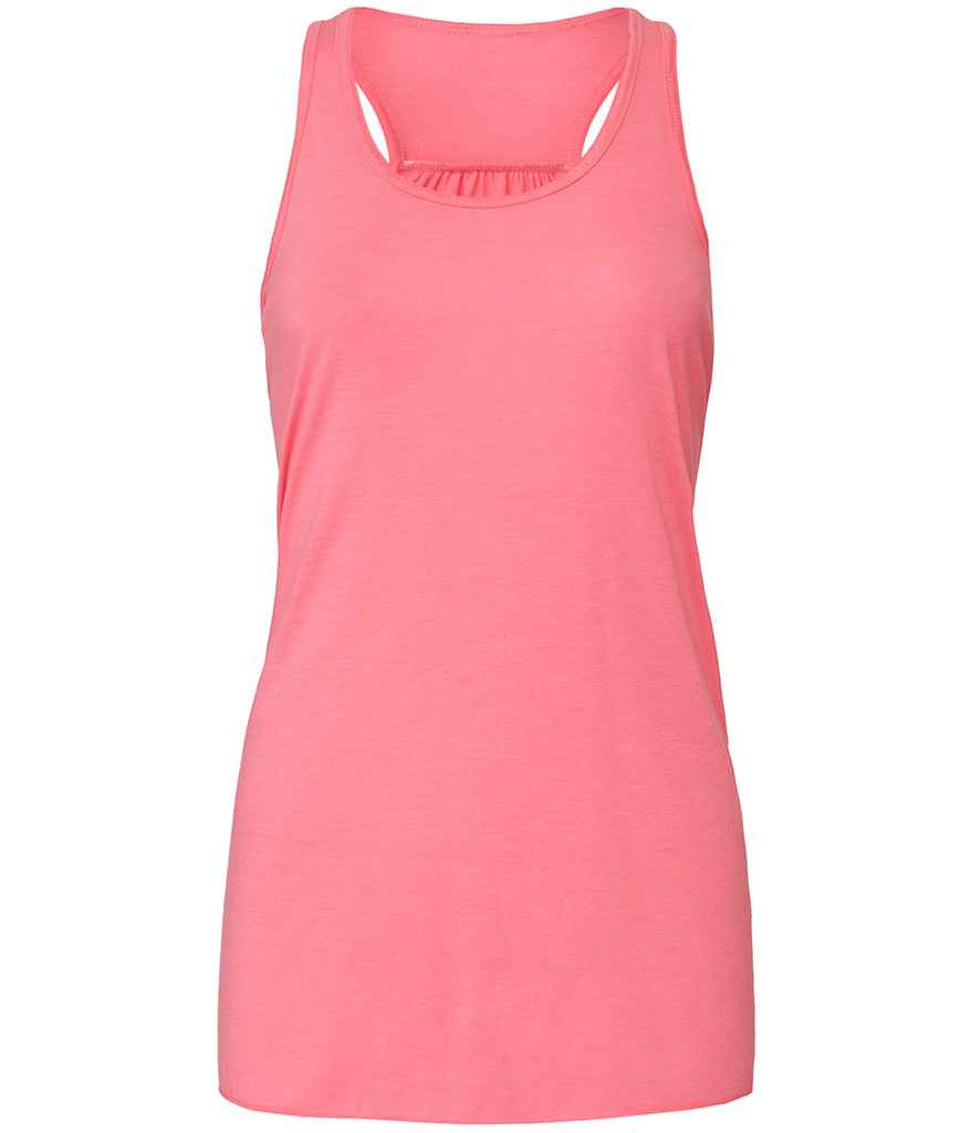 Bella Ladies Flowy Racer Back Tank Top - (2nd Colours) in Neon Pink by Bella+Canvas — Custom branded clothing by Print Press, featuring premium embroidery produced in our specialist print lab in the UK.