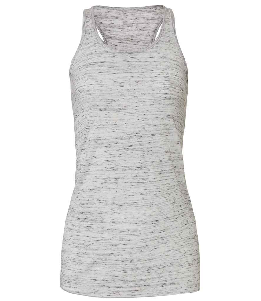 Bella Ladies Flowy Racer Back Tank Top in White Marble by Bella+Canvas — Custom branded clothing by Print Press, featuring premium embroidery produced in our specialist print lab in the UK.