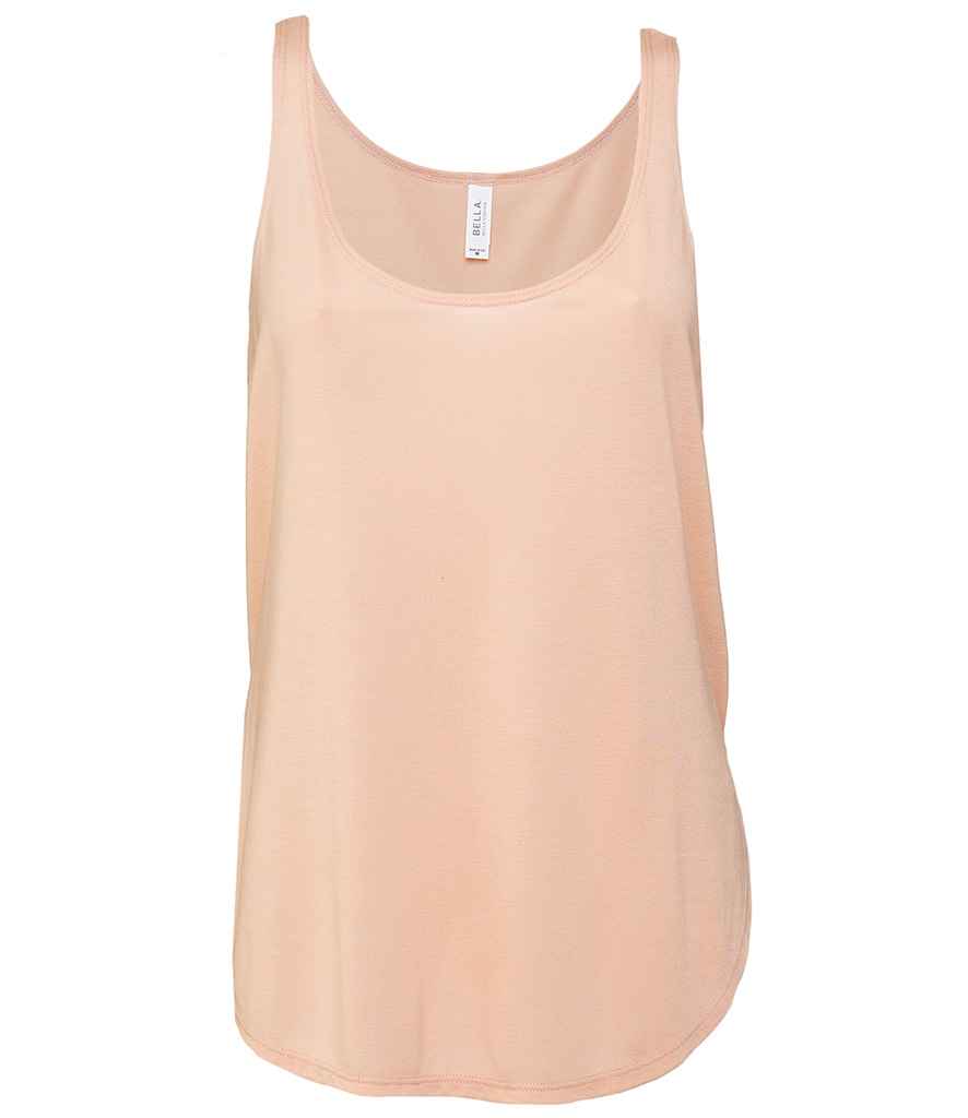 Bella Ladies Flowy Side Slit Tank Top in Peach by Bella+Canvas — Custom branded clothing by Print Press, featuring premium embroidery produced in our specialist print lab in the UK.