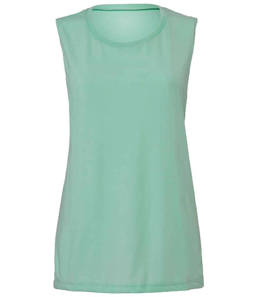 Bella Ladies Flowy Scoop Muscle Tank Top in Mint by Bella+Canvas — Custom branded clothing by Print Press, featuring premium embroidery produced in our specialist print lab in the UK.