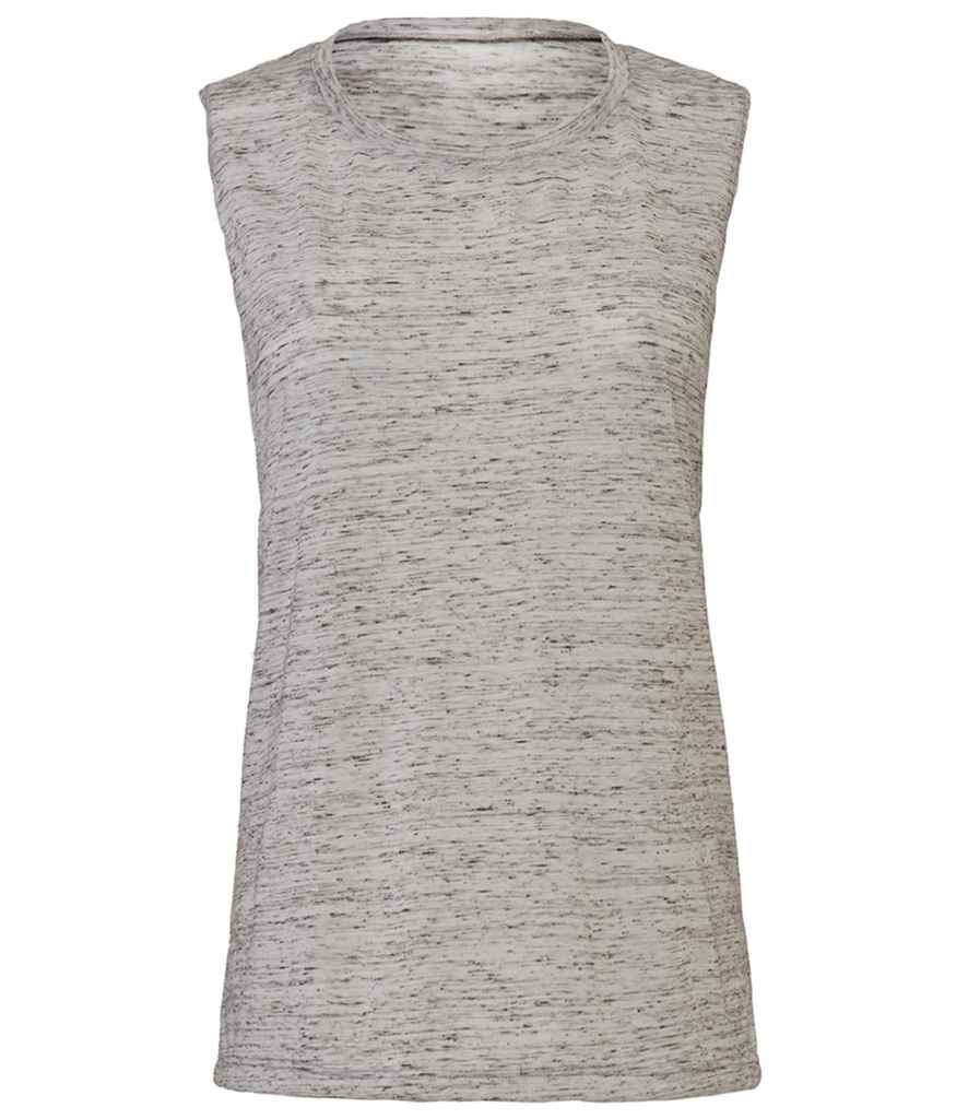 Bella Ladies Flowy Scoop Muscle Tank Top in White Marble by Bella+Canvas — Custom branded clothing by Print Press, featuring premium embroidery produced in our specialist print lab in the UK.