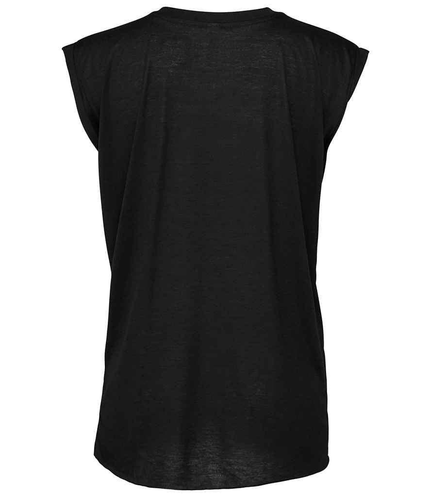 Bella Ladies Flowy Rolled Cuff Muscle T-Shirt in by Bella+Canvas — Custom branded clothing by Print Press, featuring premium embroidery produced in our specialist print lab in the UK.