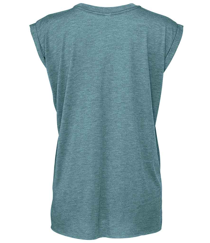 Bella Ladies Flowy Rolled Cuff Muscle T-Shirt in by Bella+Canvas — Custom branded clothing by Print Press, featuring premium embroidery produced in our specialist print lab in the UK.