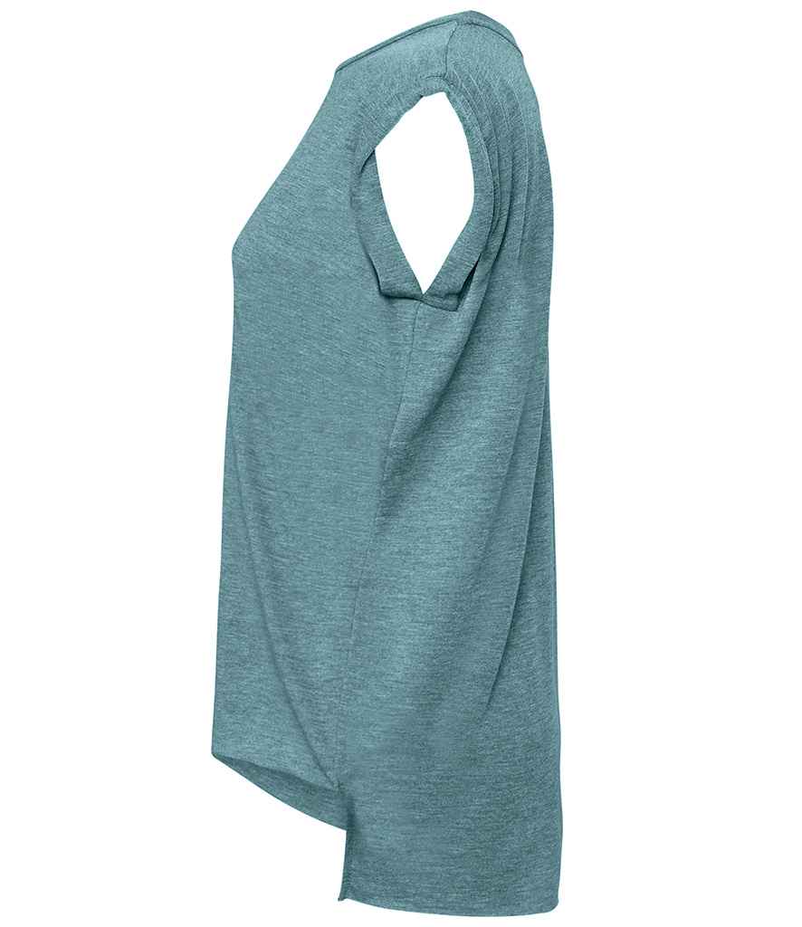 Bella Ladies Flowy Rolled Cuff Muscle T-Shirt in by Bella+Canvas — Custom branded clothing by Print Press, featuring premium embroidery produced in our specialist print lab in the UK.
