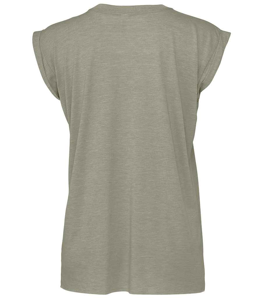 Bella Ladies Flowy Rolled Cuff Muscle T-Shirt in by Bella+Canvas — Custom branded clothing by Print Press, featuring premium embroidery produced in our specialist print lab in the UK.