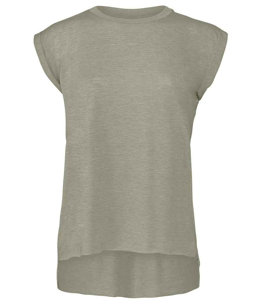 Bella Ladies Flowy Rolled Cuff Muscle T-Shirt in by Bella+Canvas — Custom branded clothing by Print Press, featuring premium embroidery produced in our specialist print lab in the UK.