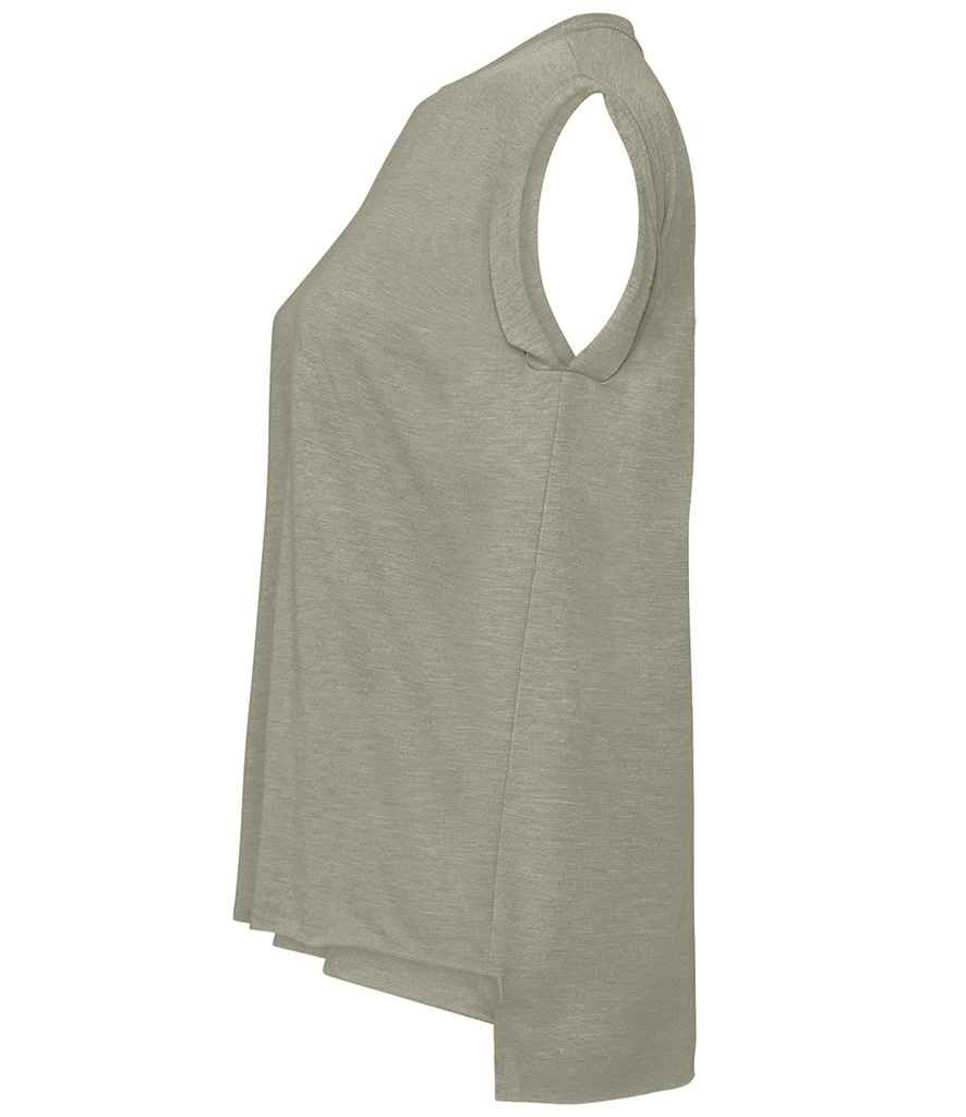 Bella Ladies Flowy Rolled Cuff Muscle T-Shirt in by Bella+Canvas — Custom branded clothing by Print Press, featuring premium embroidery produced in our specialist print lab in the UK.