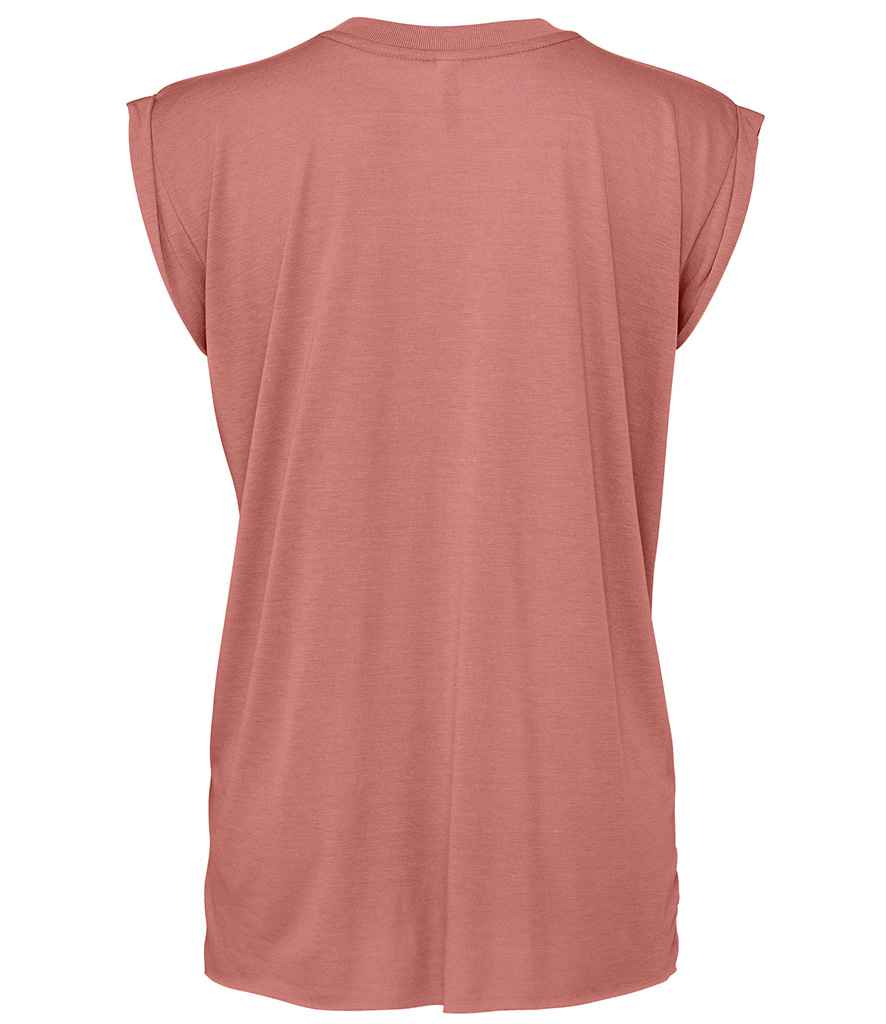 Bella Ladies Flowy Rolled Cuff Muscle T-Shirt in by Bella+Canvas — Custom branded clothing by Print Press, featuring premium embroidery produced in our specialist print lab in the UK.