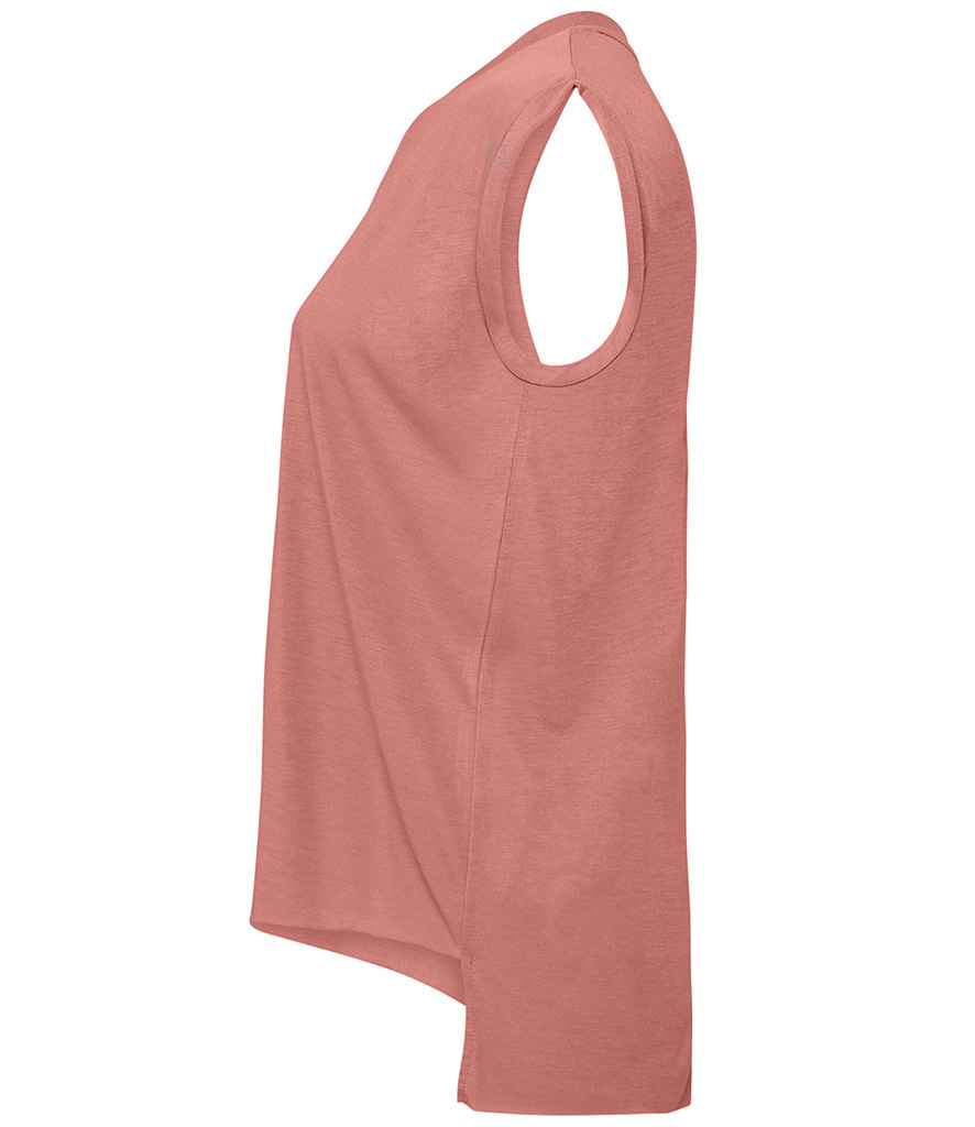 Bella Ladies Flowy Rolled Cuff Muscle T-Shirt in by Bella+Canvas — Custom branded clothing by Print Press, featuring premium embroidery produced in our specialist print lab in the UK.